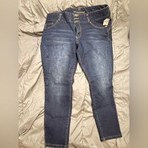 Woman Within Denim with Gold Stitching